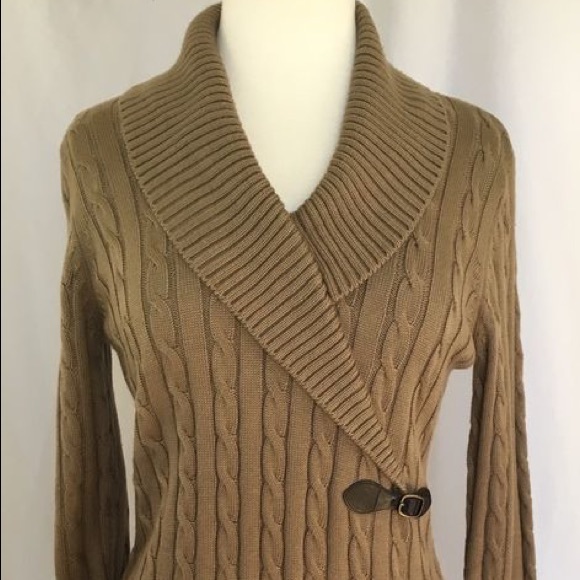 Calvin Klein cable knit side buckle 3/4 dress - Picture 2 of 8